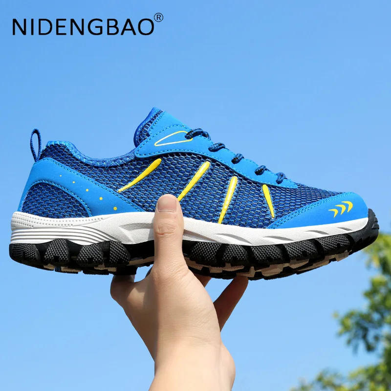 Men's Sneaker Breathable Anti Skid Hiking Shoes Classics Style Outdoor Running Jogging Walking Light Sport Shoes Tenis Masculino