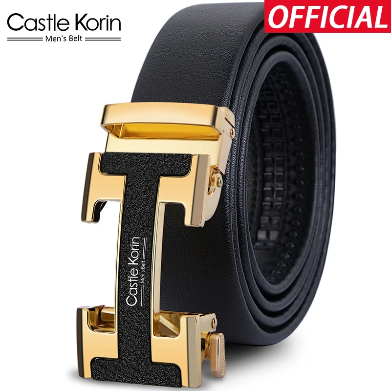Men‘s belt male high quality leather fashion designed luxury brand Business Wear-resistant alloy buckle belt for men