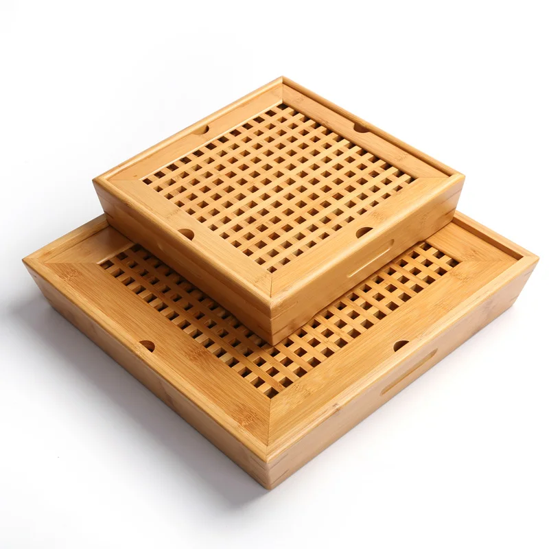 Natural Bamboo Tea Tray Chinese Kung Fu Ceremony Table Hand Made Sets Teapot Crafts Environment | Дом и сад