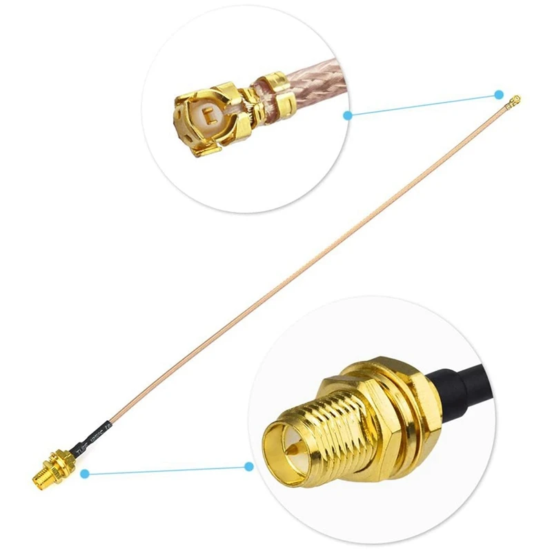 

1 Set Dual Band WiFi 2.4GHz 5GHz 5.8GHz 8DBi RP-SMA Male Antenna & 1 Pcs MPCIe To M.2 Key A.E. Extension Cable
