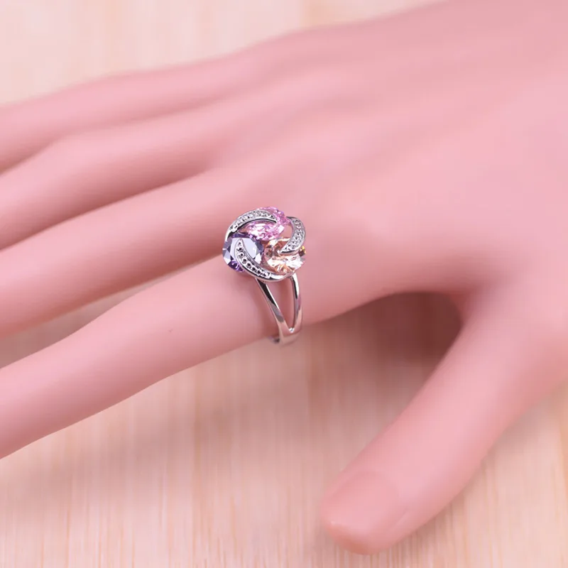 Колье-кольцо Risenj серебряное кольцо набор украшений для женщин пробы большие