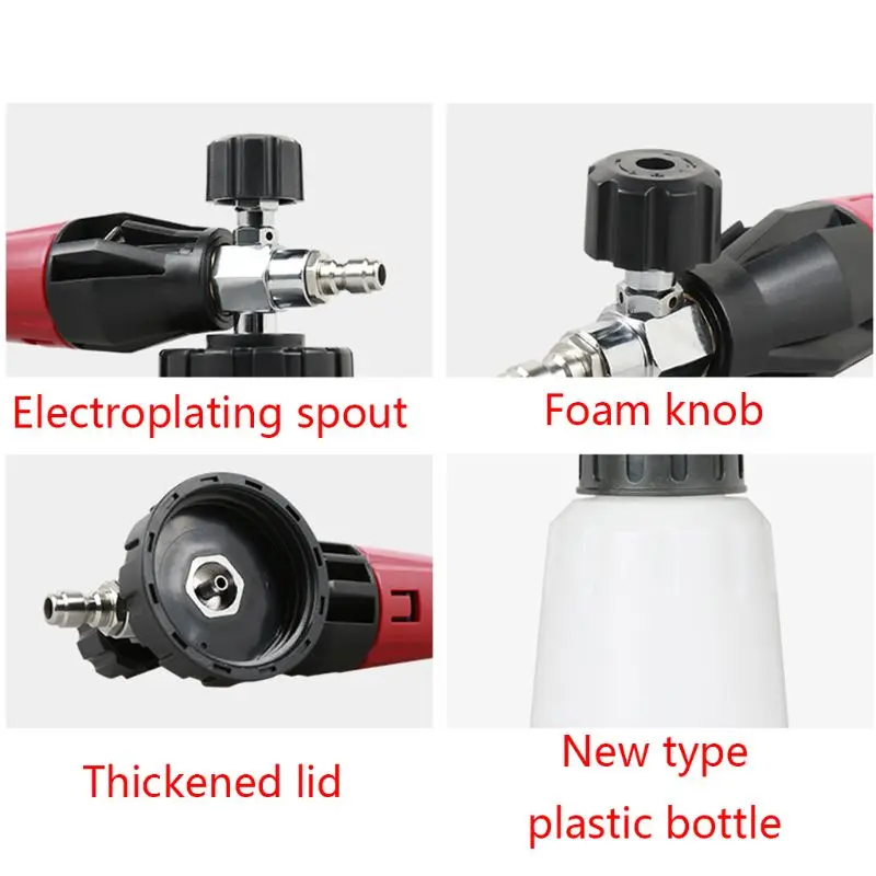 

1L High Pressure Snow Foam With 1/4 Quick Release Connector Car Cleaning Washing Dropship