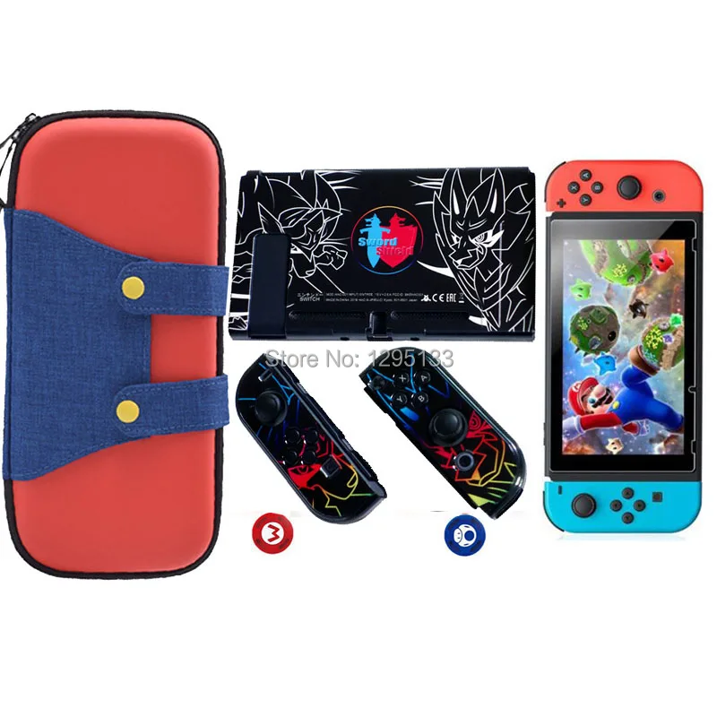 F Storage Bag for Nintend Switch Console Tempered Glass Screen Protector for Nintendoswitch Joystick Grip Caps for Nitendo Joy-Con - Цвет: F