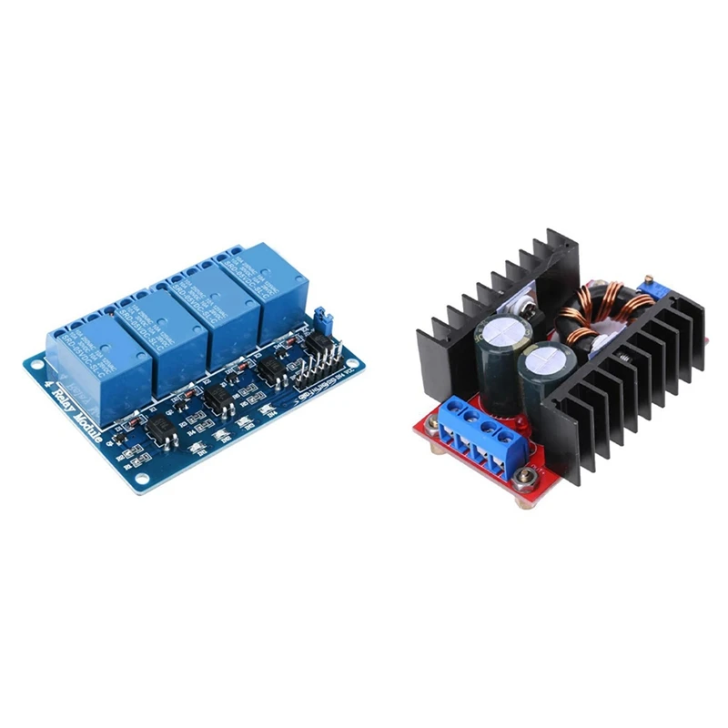 

1X релейный модуль, 4-канальный постоянный ток 5 В для Arduino UNO R3 и 1 шт., 150 Вт, Φ 10-32 В до 12-35 в, Повышающий Модуль преобразователя