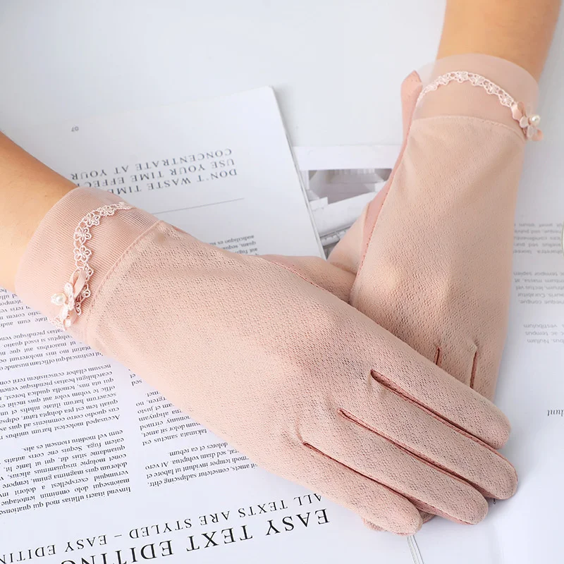 

Fingerless Gloves Women Driving Gloves Summer Spring Stretch Sunscreen Anti-Uv Anti-Slip Glove Breathable Mittens