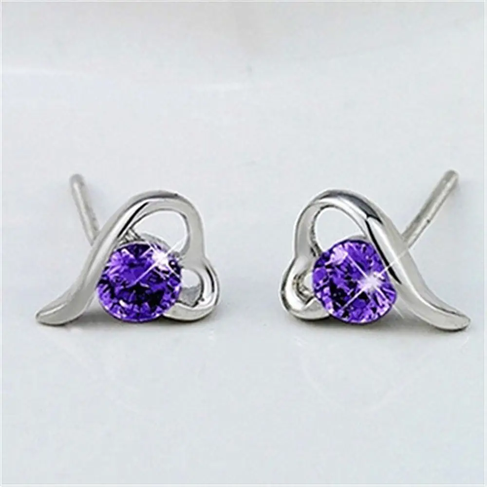 Корейские очаровательные серьги в виде сердечек из циркония | Украшения и