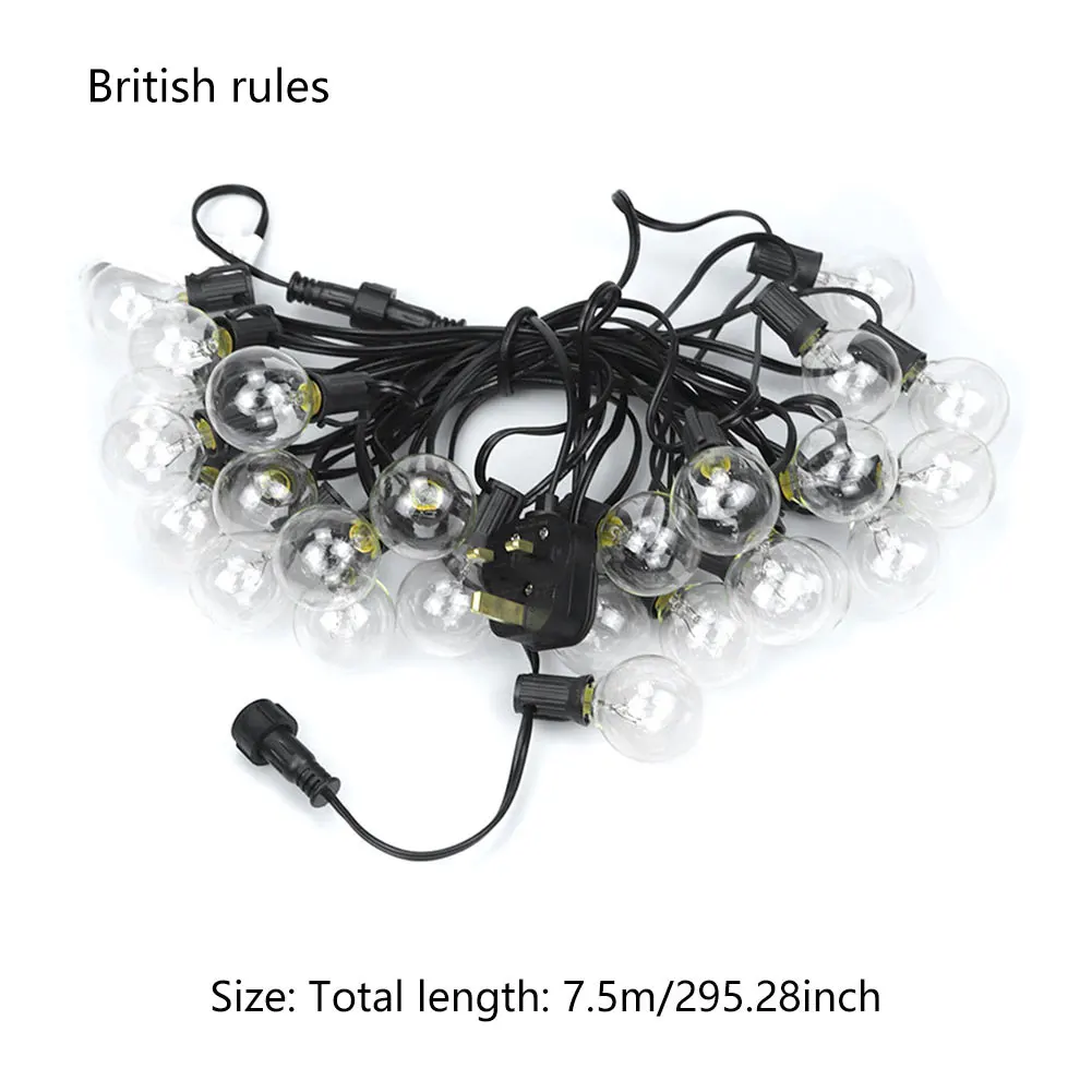 

Street Garland Outdoor Lights Garland Solar String Lights LED Fairy Light Glass G40 Bulb Solar Garland Waterproof 25 Bulbs