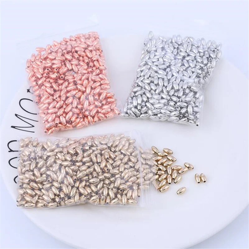

200pcs/lot 3x6mm 4x8mm Rice Shape White Imitation Pearls Beads Crafts Decoration for DIY Bracelets Necklaces Jewelry Findings