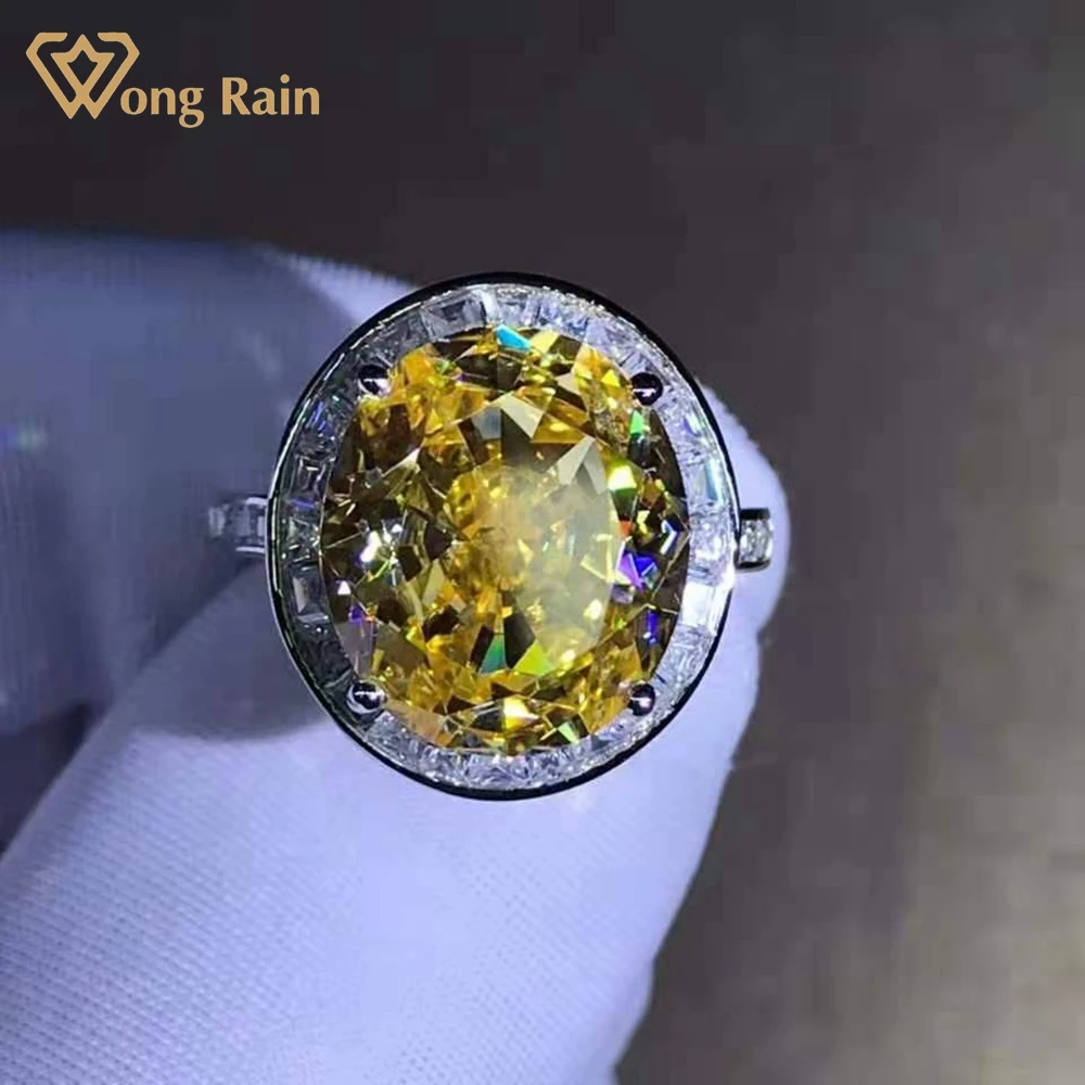 

Wong Rain 925 Sterling Silver Oval Cut 8 CT D Created Moissanite Diamonds Vintage Couple Ring Customized Ring Fine Jewelry Gifts