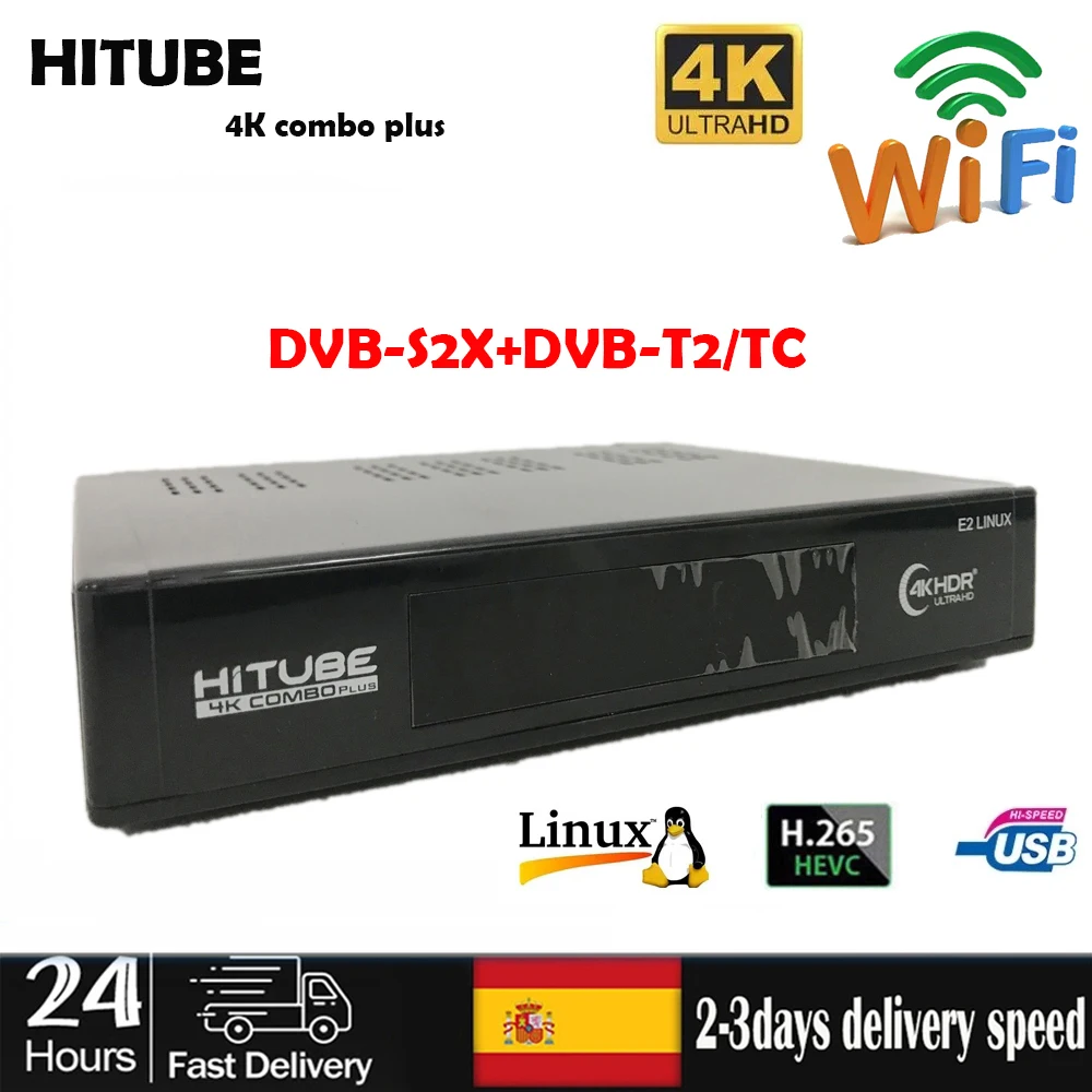 

новый оригинальный спутниковый приемник HiTUBE встроен в операционную систему WIFI Linux 4K Super Book DVB - S2X + DVB - T2 / C + CA