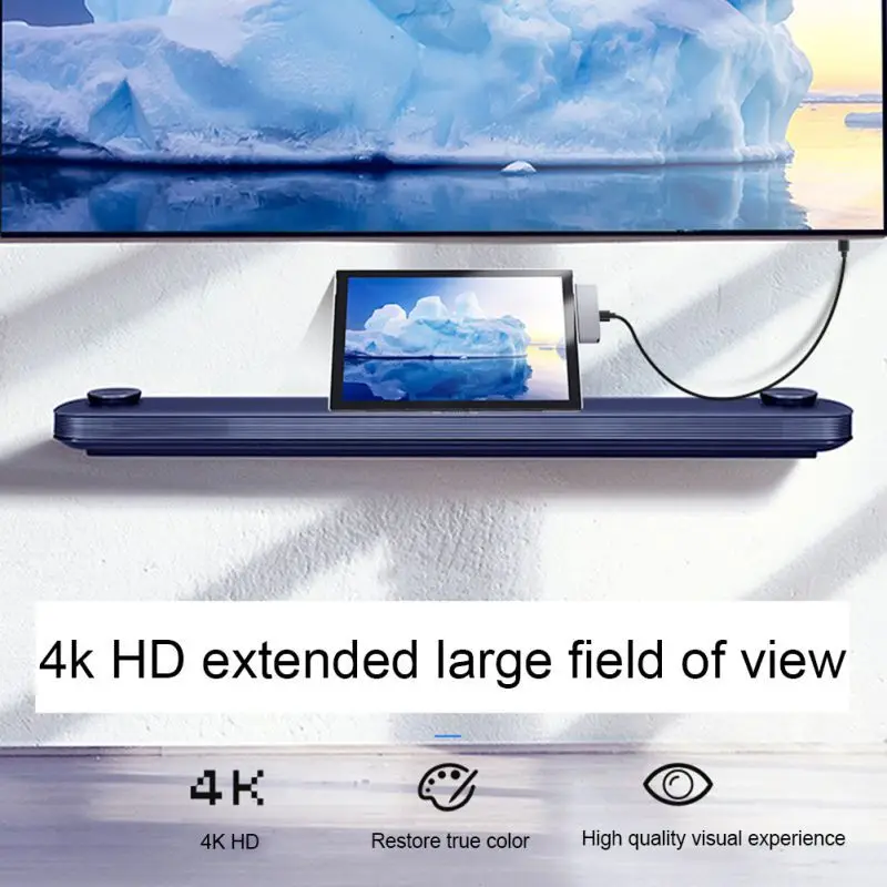 

4 In 1 USB C Docking Station Hub 4K HDMI PD Charging USB 3.0 3.5mm Headphone Durable Adapter For Surface Go durable T1_M4A1