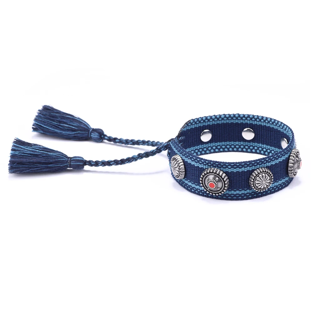 New Bohemian Vintage Ethnic Style Woven Bracelet Colorful Flow Su Totem Hand-wringing Nepali Adjustable Hand Rope Jewelry Women | Украшения