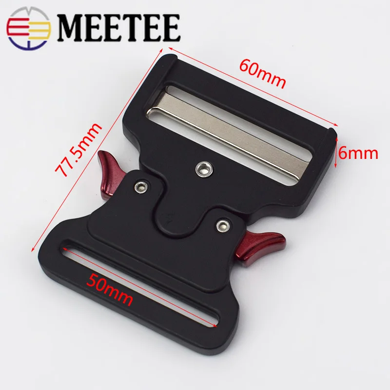 Meetee ID50mm металлическая пряжка для поясного ремня безопасности холщовые ленты Крючки Зажимы DIY для багажа на открытом воздухе YK201