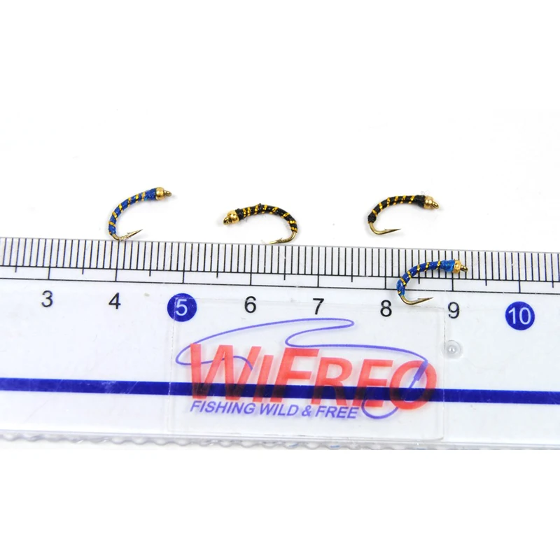 Wifreo 10 шт. 14 # медные бусины черные синие Нимфы нахлыстовая приманка для ловли