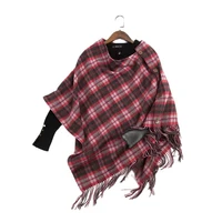 %100 pure wool double sided cloak tassel solid color autumn winter warm scarf plaid fashion hot sale premium cloak women 2022