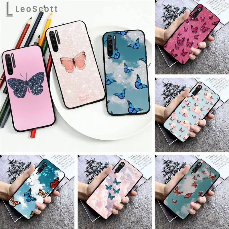 

Butterfly art animal Phone Case For Xiaomi Redmi note 7 8 9 pro 8T 9S Mi Note 10 Lite pro
