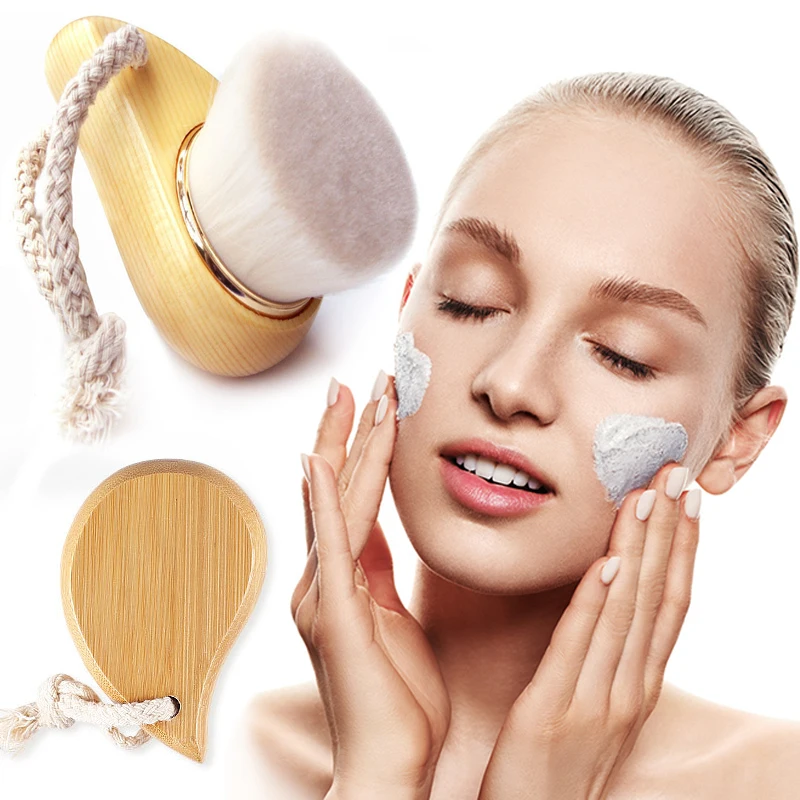 

Wooden Facial Cleaning Brush Face Cleaner Dry Massage Brush Facial Cleanser Face Care Cleansing Washing Brushes Beauty Skin Care