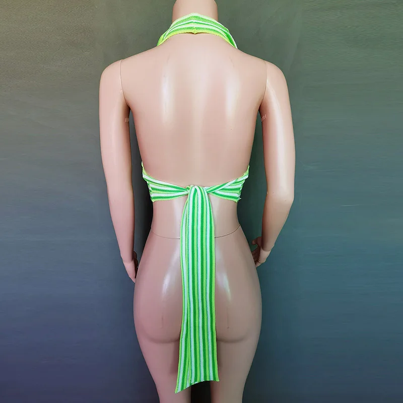 Укороченный топ с v-образным вырезом и повязкой вязаный женский сексуальный 2024