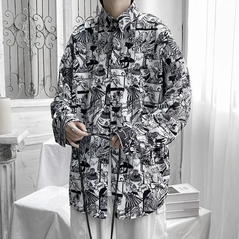 

Рубашка INXYZ мужская с принтом, модная повседневная Уличная одежда в Корейском стиле, большие размеры 5XL, весна-осень 2022