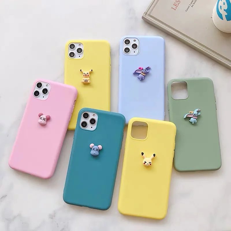 Милый мягкий силиконовый чехол с объемным мультяшным медведем для Samsung Galaxy A5 A6 A7 A8