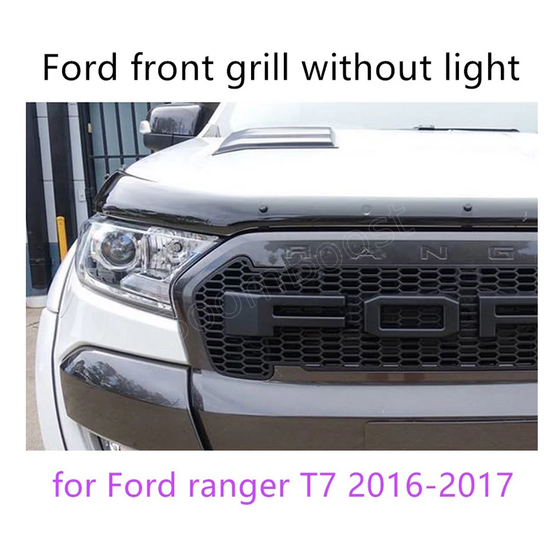Передняя решетка для Ford ranger T7 2016 2017 из АБС пластика светодиодная облицовочная