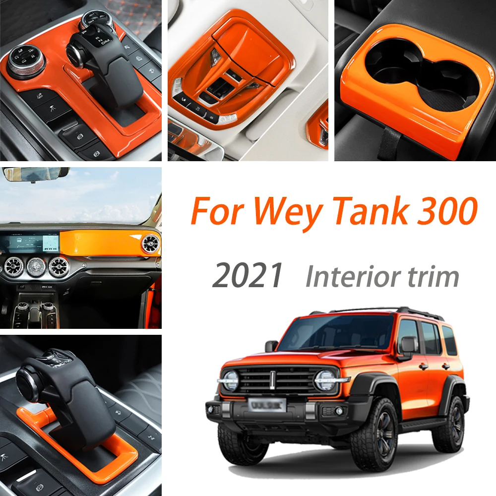 

for Wey Tank 300 2021 Interior Modification Door Handle Steering Wheel Decoration Suite Kit Ignition Device Car Accessories