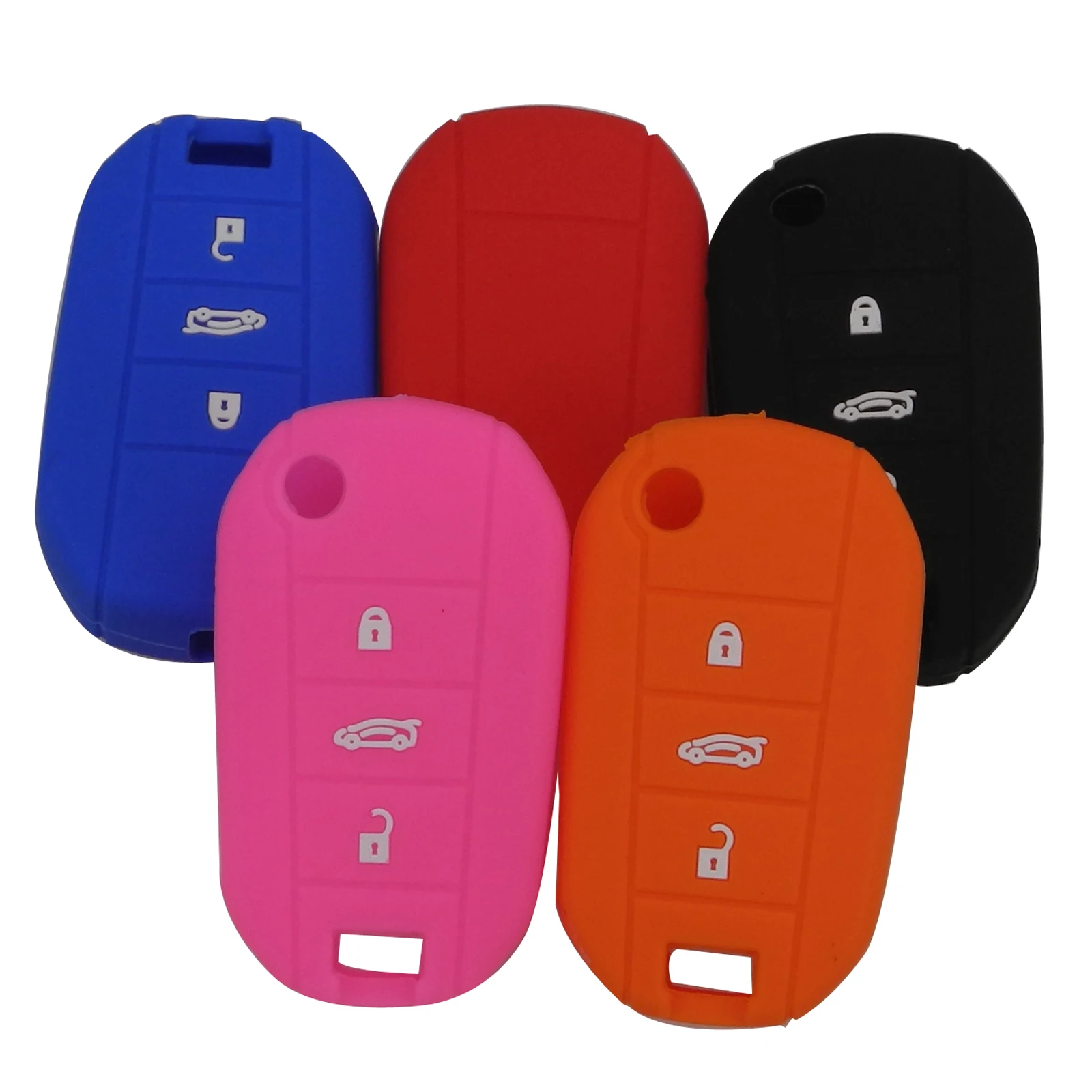 

Bilchave 3BT Silicone Car Key Case Cover For Citroen C4 CACTUS C5 C3 C4L Peugeot 508 301 2008 3008 408 Remote Key Fob Protection