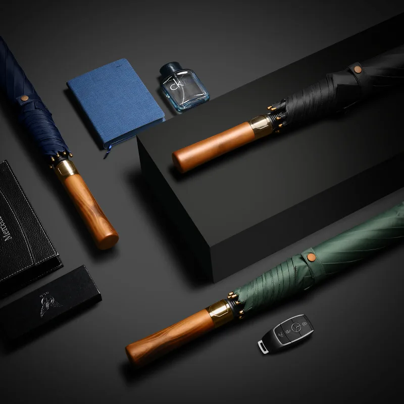 122 см большой прозрачный длинный зонт с деревянной ручкой ветрозащитный мужской