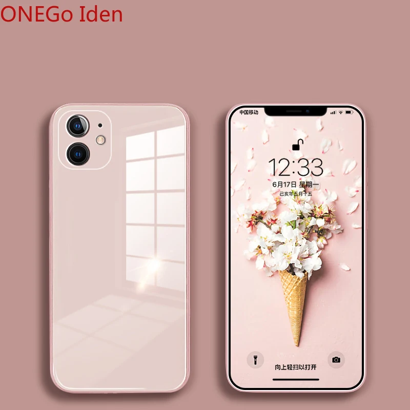 Жидкий Силикон все включено небьющееся стекло мобильный телефон чехол для iPhone11 12