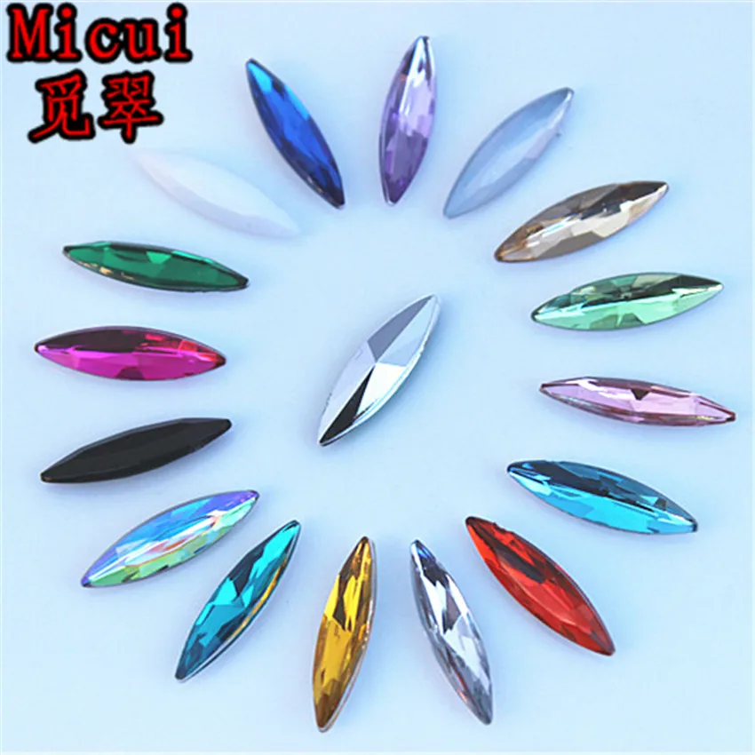Micui 200 шт. 4*15 мм конский глаз заостренный акриловый Стразы Кристальные камни для
