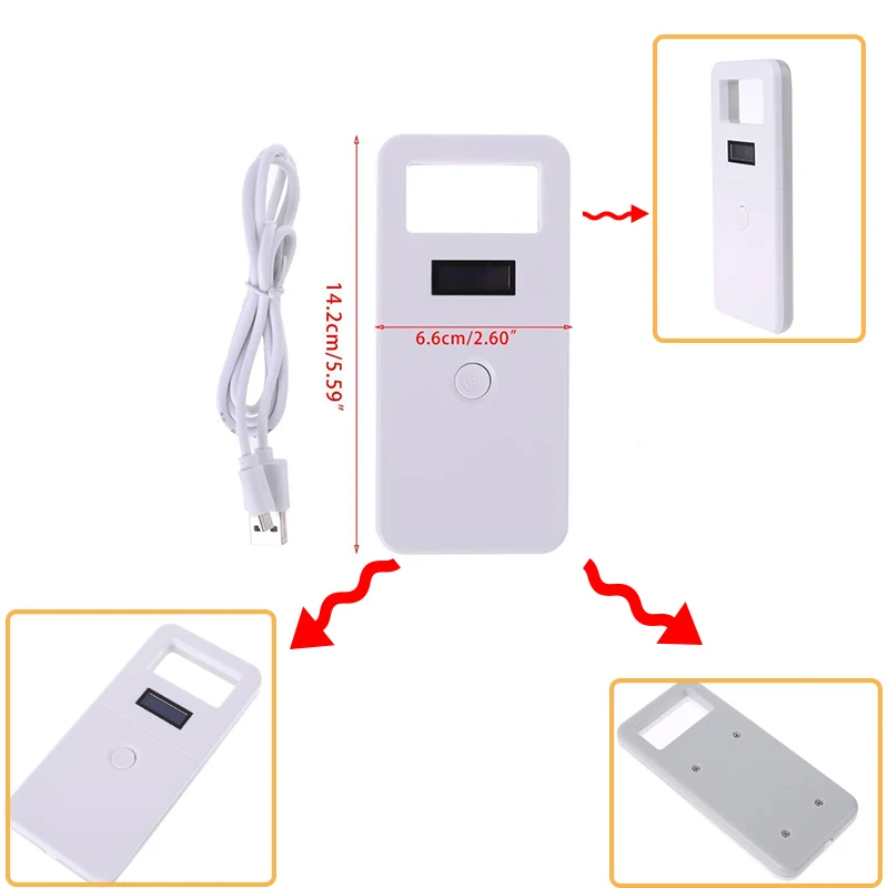light rechargable OLED ISO RFID Animal chip reader fdx b standard microchip for cat dog cattle horse | Дом и сад