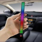 Креативный автомобильный светильник с голосовым управлением, RGB-подсветка, 32 светодиодный да, 18 цветов, лампа для украшения дома и автомобиля