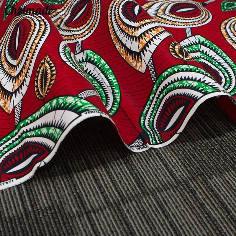 Chzimade 1 ярд Анкара африканская хлопчатобумажная ткань с принтом лоскутное платье