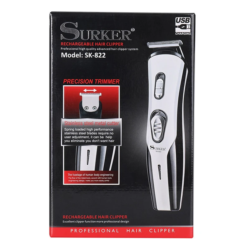

surker hair trimmer SK-822 USB rechargeable hair clipper haircut machine
