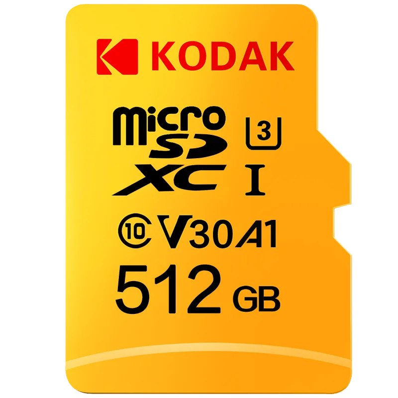 Оригинальная карта памяти Kodak U3 A1 V30 Micro SD 128 ГБ 32 64 Гб 256 512 класс 10 Видео телефон