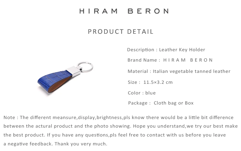 Hiram Beron синий кожаный держатель для ключей keying croco шаблон роскошный продукт подарок Прямая поставка