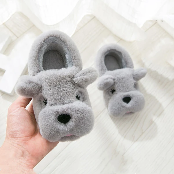 Детские хлопковые тапочки Детская домашняя обувь зимние домашние для маленьких