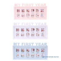 67jc creative diy 0 12 month baby my first year pictures display plastic photo frame souvenirs commemorate kids growing memory