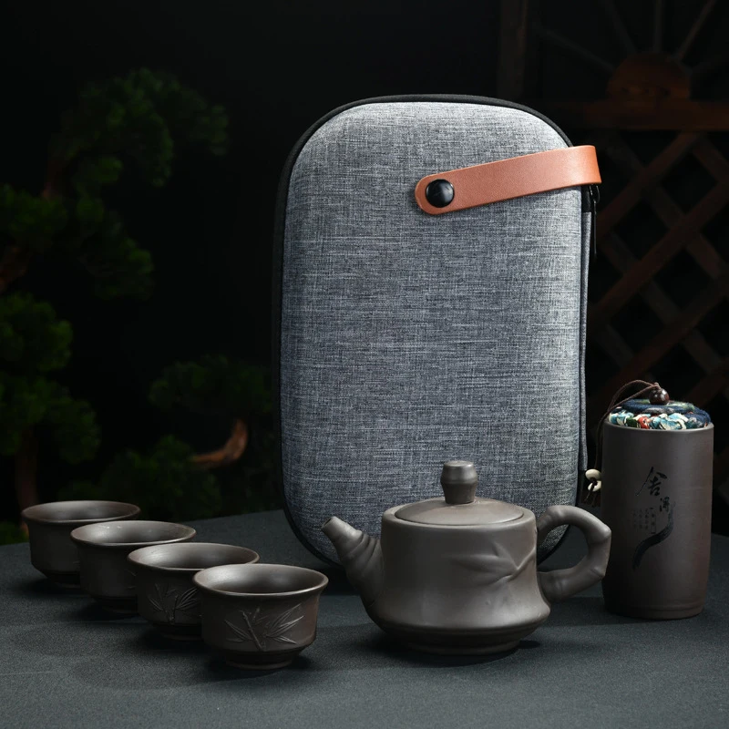 Conjunto de Chá Xícara de Chá Cerimônia com Bolsa de Viagem Conjuntos de Utensílios de Chá Yixing Tureen Infusor Chinês Casa Gaiwan Chá