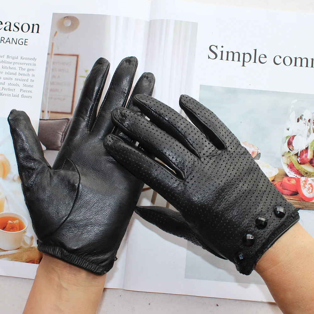 Bickmods новые женские сетчатые кожаные перчатки без внутренней отделки черные