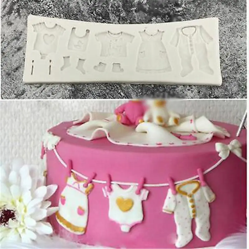 Fashion Cake Mould Chocolate Candy Fondant Baby Shower Topper Silicone Clothes Mold mold | Дом и сад