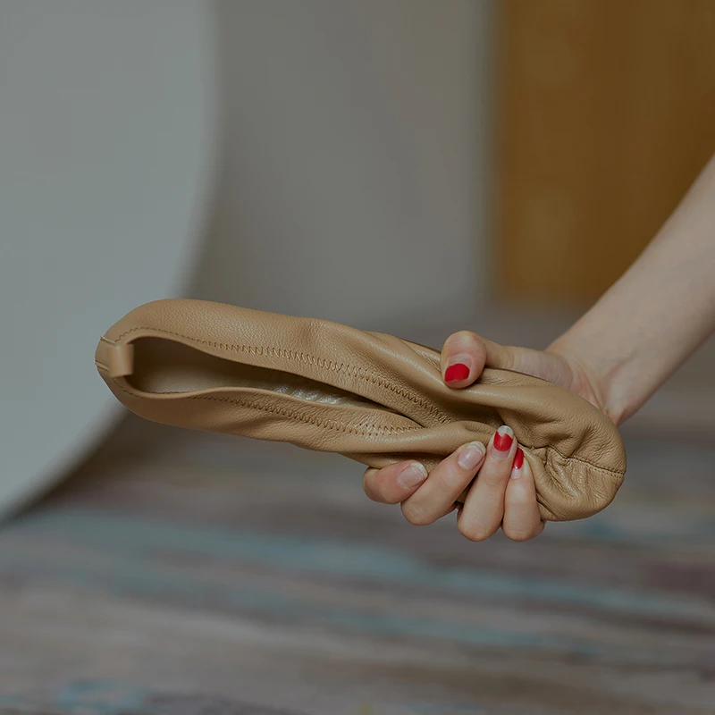 

Genuine Leather Basic Casual Party Shoes Woman Flats Women shoes Shallow Spring Autumn Female rouned Toe Flats Shoes