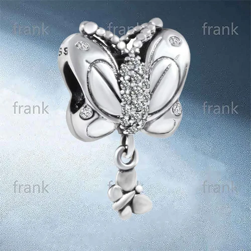 

New Sterling Silver 925 Fashionable Charm Butterfly Bead Pendant 797899CZ