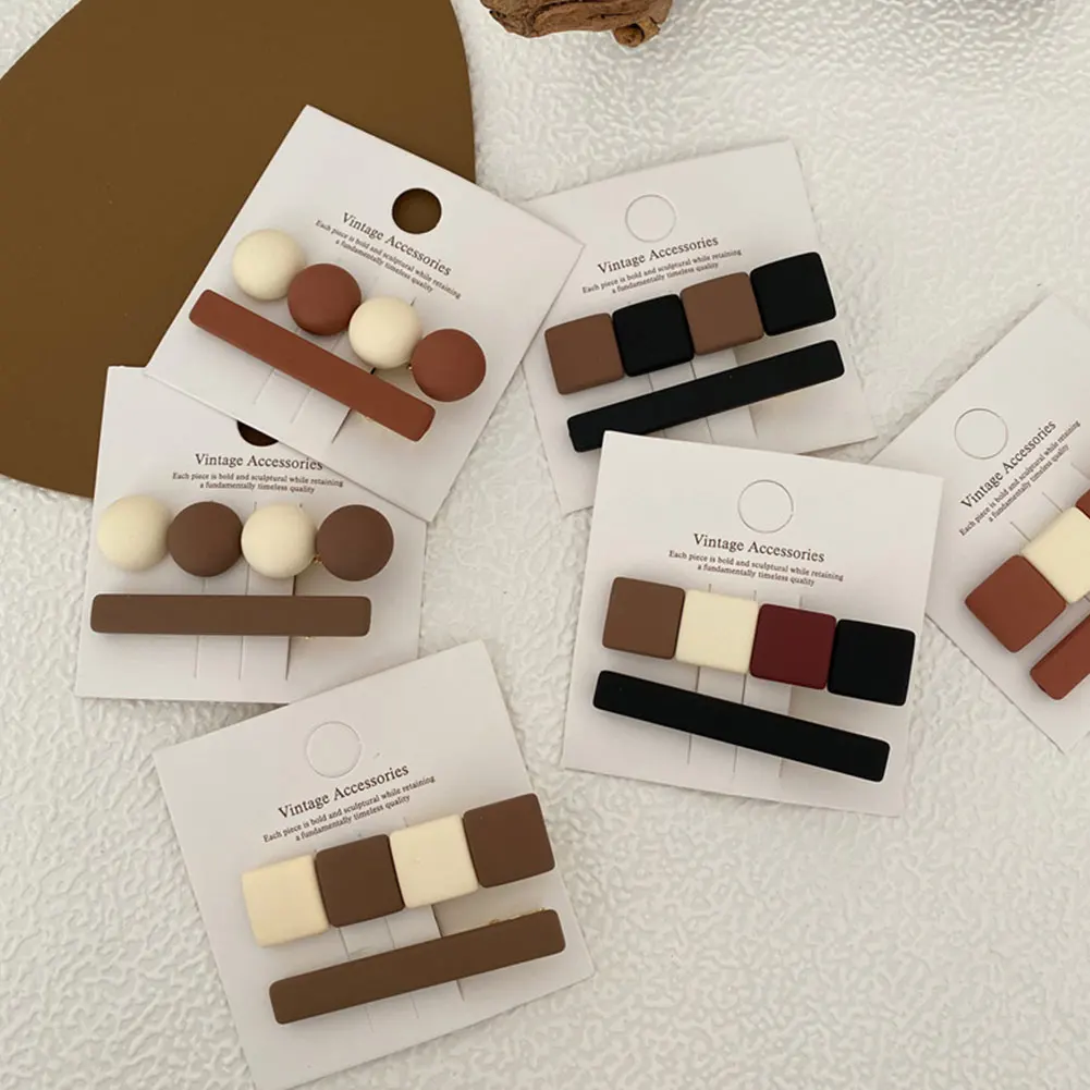 Набор из 2 шпилек для волос в ярких карамельных оттенках для девочек и женщин. Простые, базовые, сладкие волосы, раскрашенные в красочные матовые аксессуары-заколки.