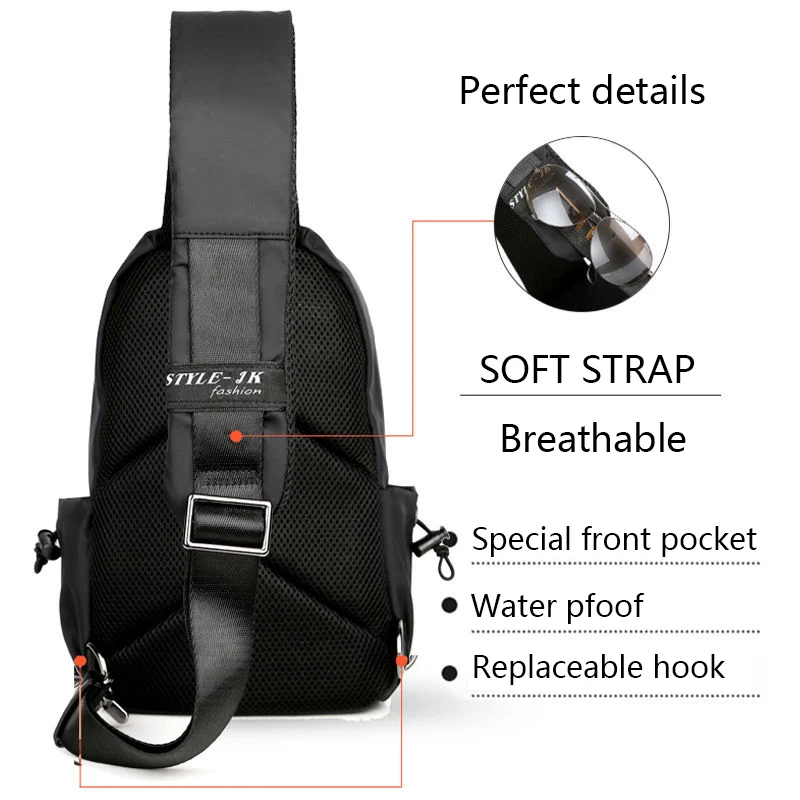 Сумка-мессенджер Мужская через плечо водоотталкивающая сумочка-слинг с