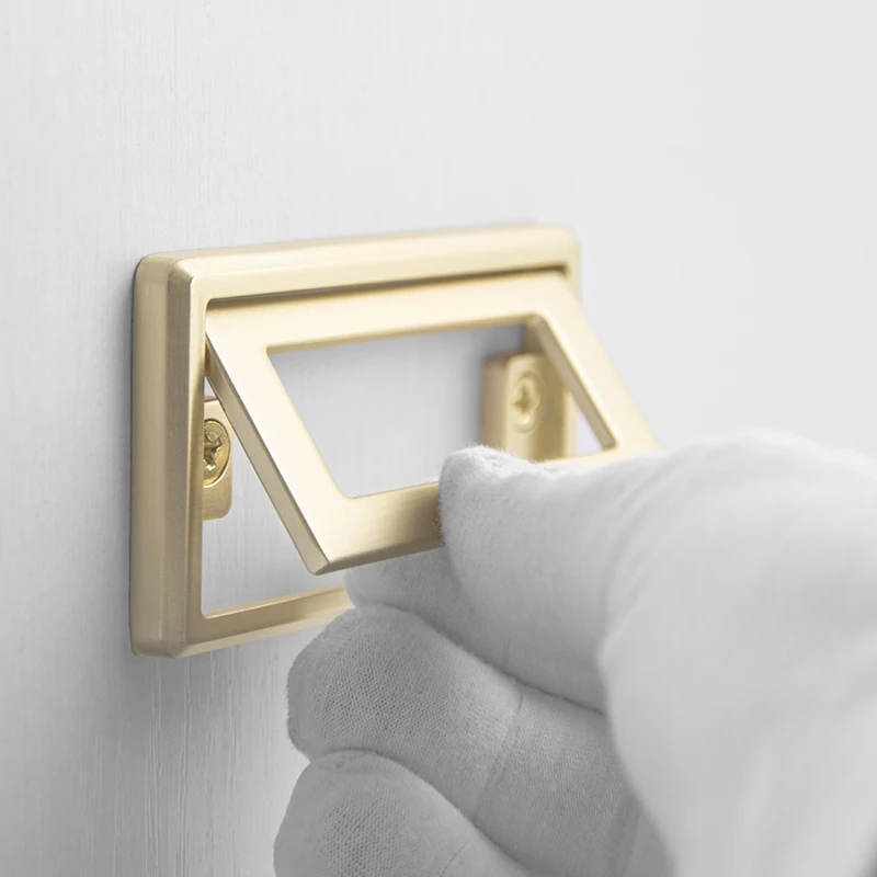 

Furniture Hardware Gold and Black Punch Free Hidden Cabinet Pull Handle for Tatami