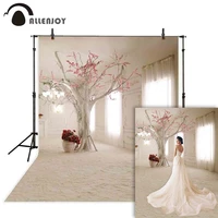 allenjoy wedding photography backdrop white window curtain flower tree background photo studio shoot prop photocall photophone