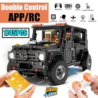new 1745pcs app rc g glass g500 awd wagon suv vehicle technical moc 2425 motor power function building blocks bricks toy kid