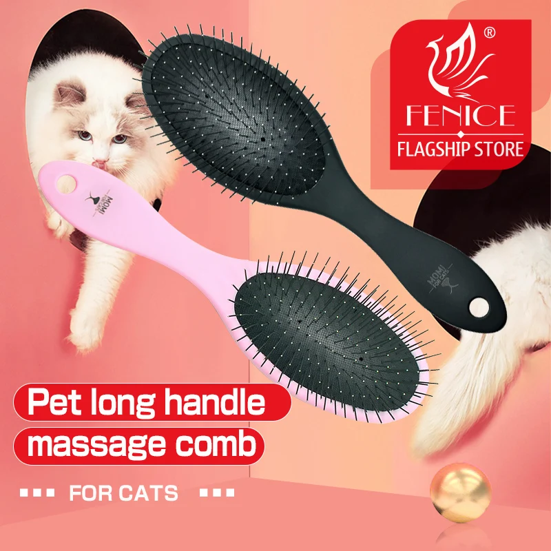 

Fenice Dog Hair Removal Comb Grooming Cats Comb Pet Products Cat Hair Brush Trimmer Airbag massage comb