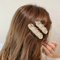 transparent acrylic chain hair clips for women shiny bling resin hairwear barrette hair pin hair accessories